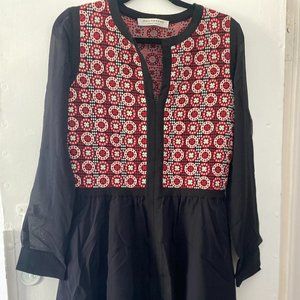 Philosophy Di Lorenzo Serafini silk and wool Dress black and red size 6